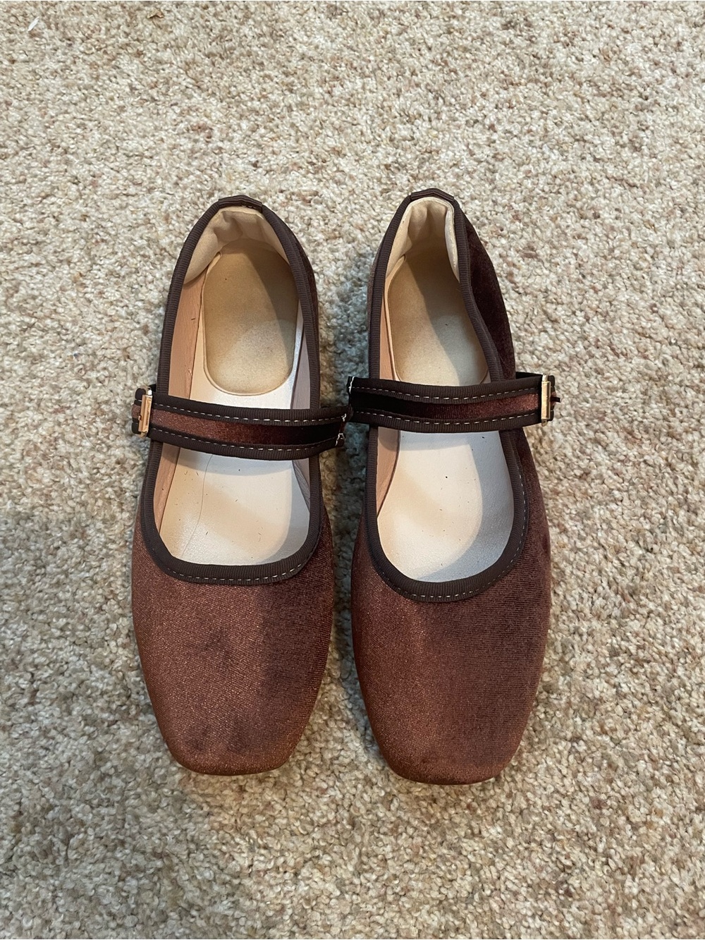 Women’s Brown Mary Jane Shoes with Buckle Strap